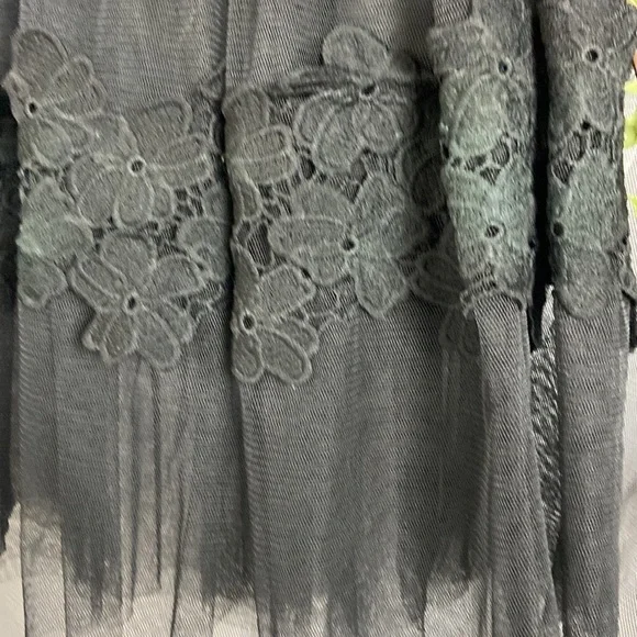 Aina Be Black Tulle Floral Lace layered Skirt - Picture 8 of 10